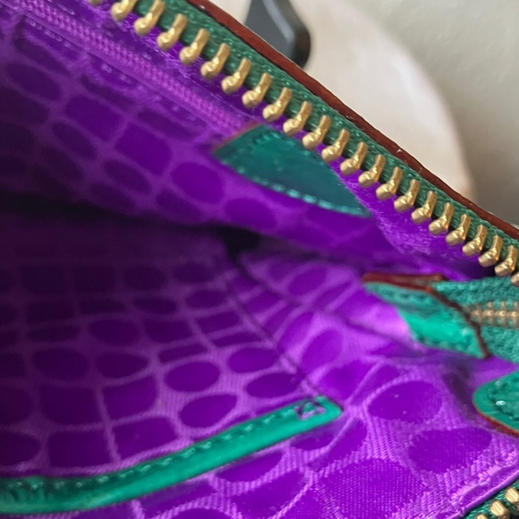 Kate Spade:Byrd Knightbridhed Croc Embossed Emerald Green Shoulder Bag-Gold Tone - Picture 15 of 15